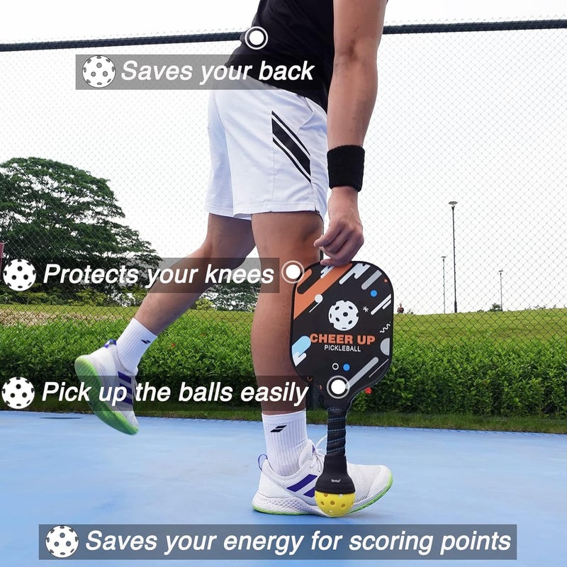 Tannius Pickleball Ball Retriever 2 Pack, Picks Up Easily Without Bending Down, Protects Your Back, Fits Any Standard Paddles, Elastic and Durable, Best Gift - Image 2